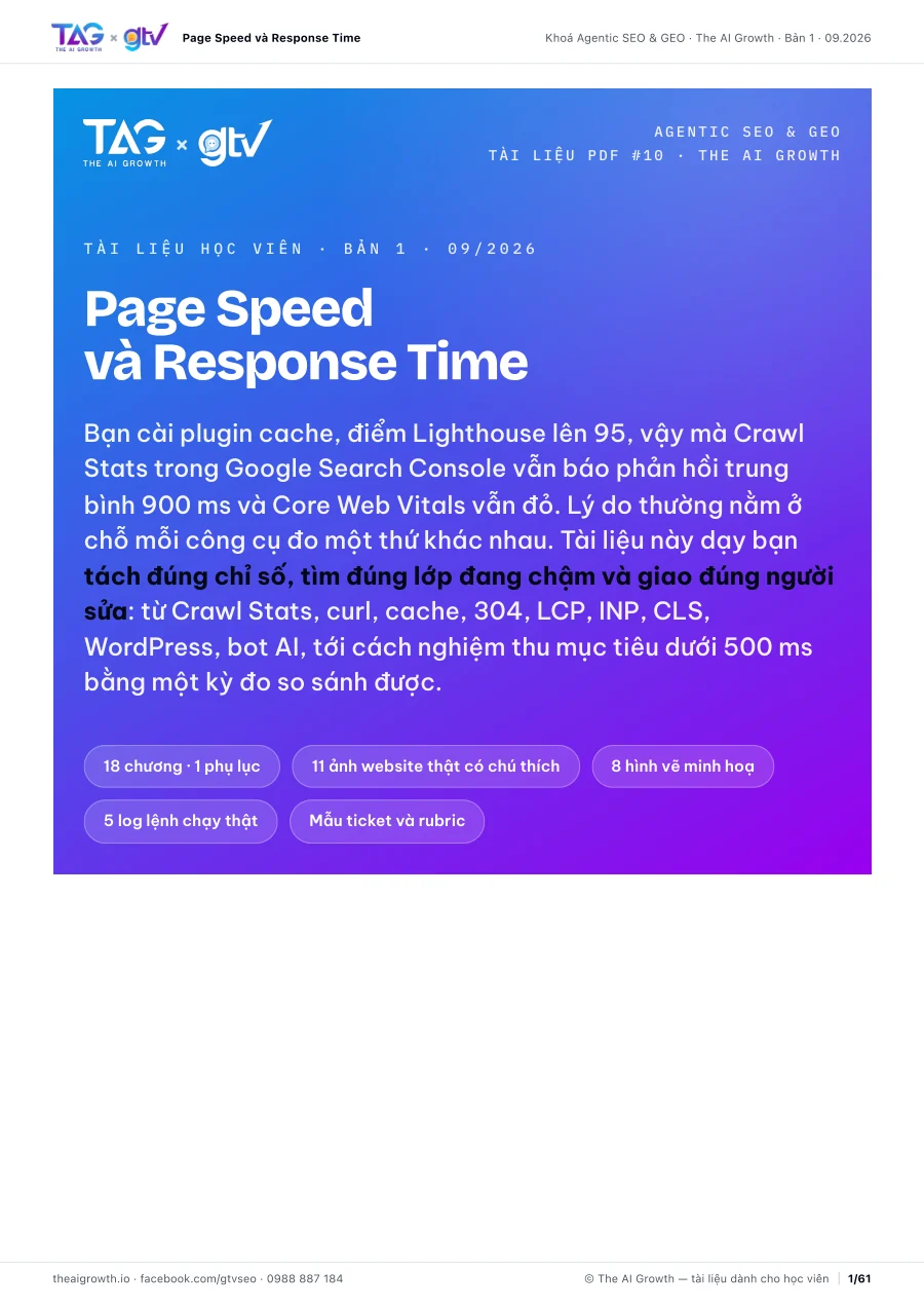 Bìa tài liệu Page Speed và Response Time, 61 trang