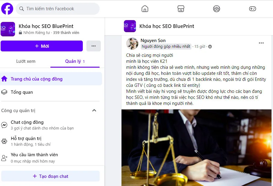 Nguyen Sơn, học viên K21: website áp dụng nội dung đã học vượt bão update, vẫn index và tăng trưởng dù chưa đi backlink nào ngoài gói Entity.