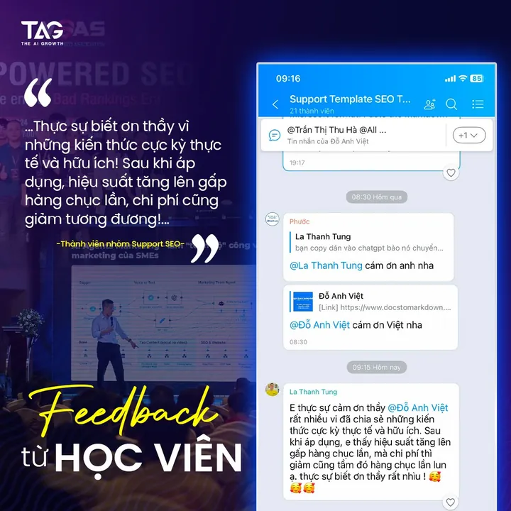 La Thanh Tùng, học viên của Vincent Do, đăng trên The AI Growth: hiệu suất tăng gấp hàng chục lần.