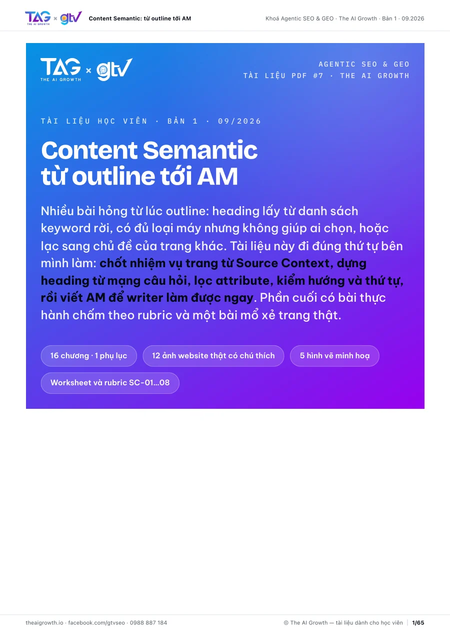 Bìa tài liệu Content Semantic, 65 trang