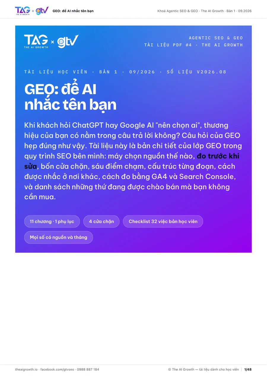 Bìa tài liệu GEO, 48 trang